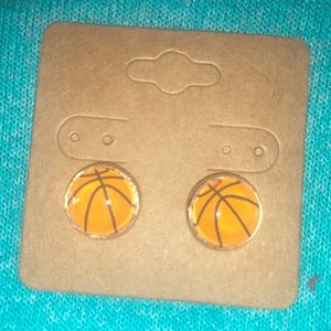 Basketball post earrings